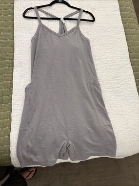 Zella “change of Heart” Light Gray Sleeveless Romper with Racerback